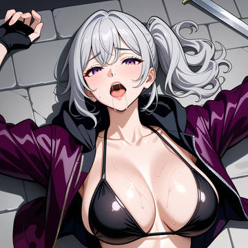 アサシンちゃん大の字ダウン💜