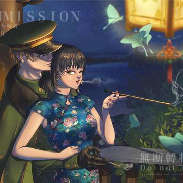 委託成品展示-雙人半身+背景精緻插畫