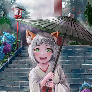 梅雨の小狐
