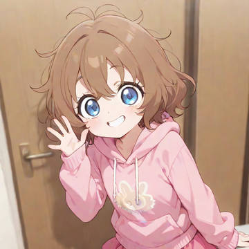 幸せそうな小さなデニートが手を振っている