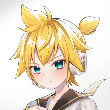 キリっとしている鏡音レン