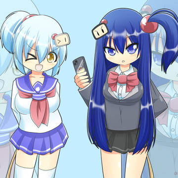 ポニテシロちゃんと髪を前におろすタイプのクロ様