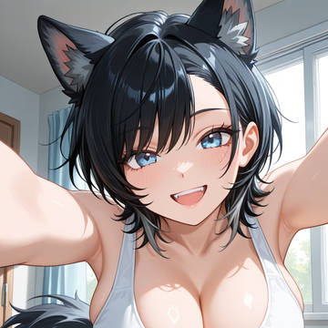 飛びつくケモにょた颯助