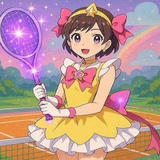 ショートカットテニス娘　魔法少女に変身