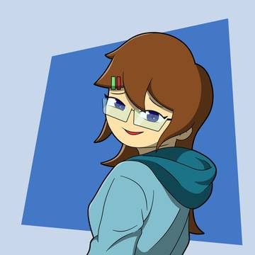 青いジャケットを着た女の子
