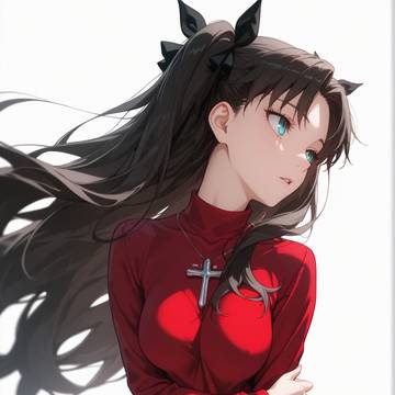 赤ニットとパジャマの遠坂凛さん