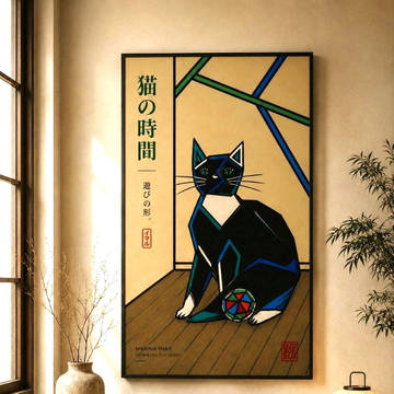 静かな部屋と黒猫