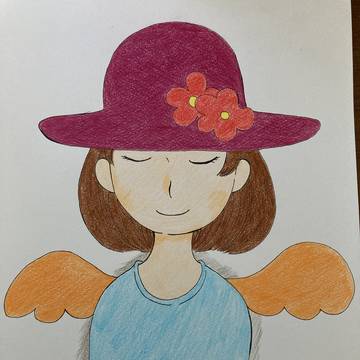 天使の羽が生えた少女