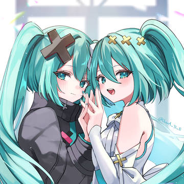 バツミクさんと窓ミクさん