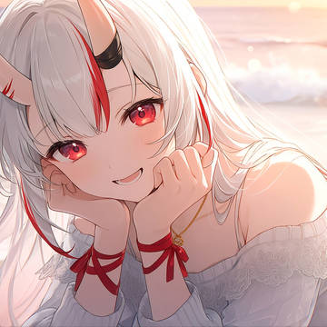 【百鬼あやめ】夕暮れの砂浜で 🌊🌅🌸