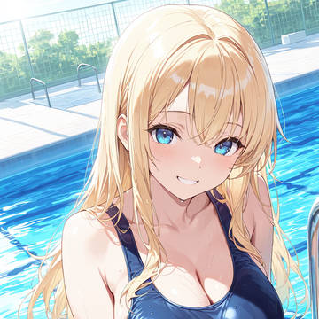 金髪のスク水JK
