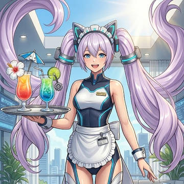 ガーデンプールのバイトのメイド風のシス
