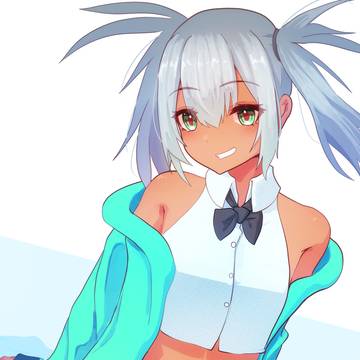 褐色ツインテール