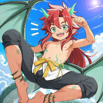 Skebより赤髪碧眼の竜人男子くん(全32枚)