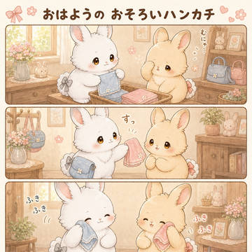 しろみみときなこの4コマ+もしものふたり