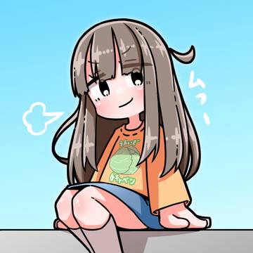 とってもかわいい柄の服を着てる子のデフォルメ