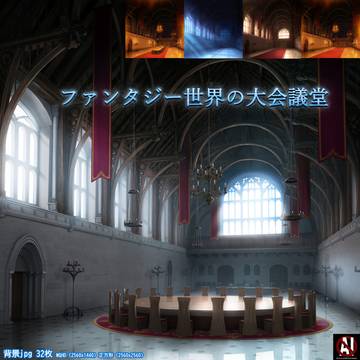 BG_30_ファンタジー世界の大会議堂_ver1.0