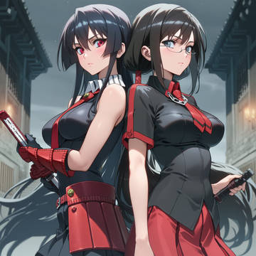 趣味絵A224 更衣小夜 & アカメ