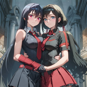 趣味絵A225 更衣小夜 & アカメ