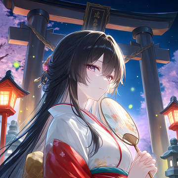 星空を彩る、紅白の舞