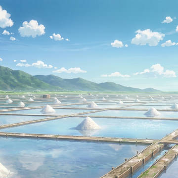 [時間差分アリ]塩田の風景