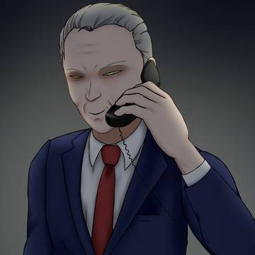 ?と電話中のジョージ・シアーズ大統領(ソリダス・スネーク)