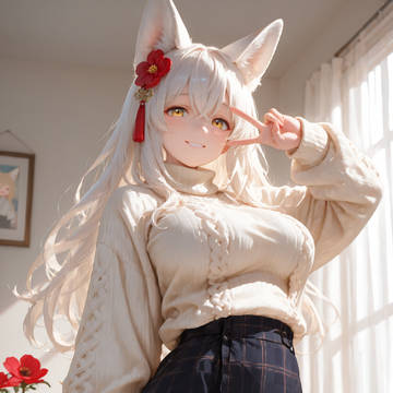 白狐娘-ニット