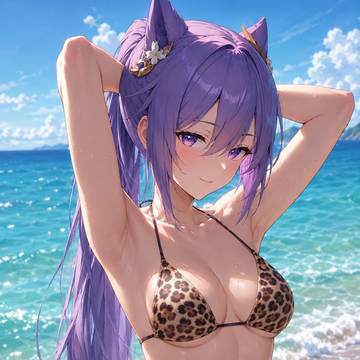 Keqing 刻晴 leopard printed bikini