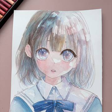アナログ原画の女の子イラスト🎀