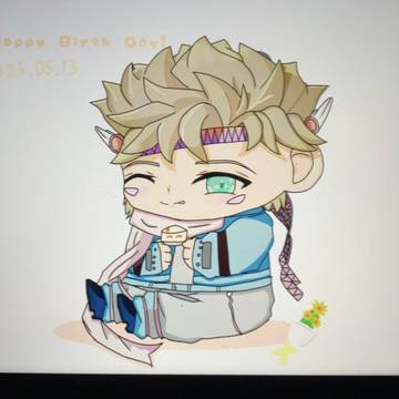 遅れ過ぎた誕生日イラスト
