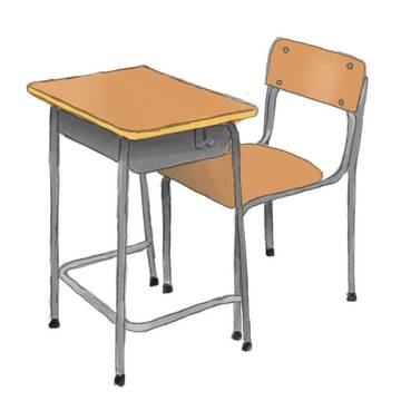 学校の机と椅子