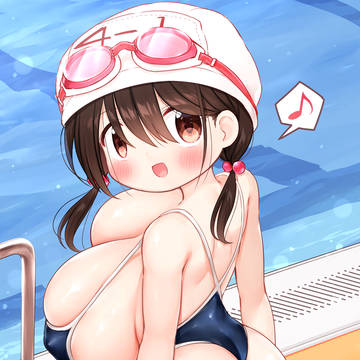 パツパツの水着を着る真奈ちゃん