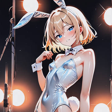 Silver Bunny Under the Spotlight