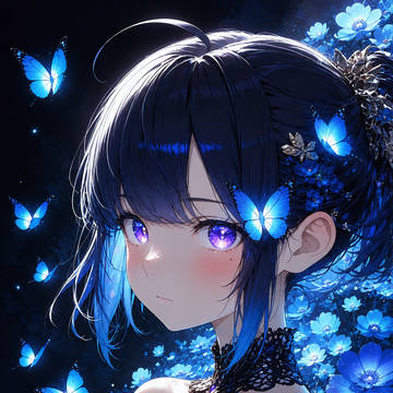 蒼光に舞う蝶と、夜花のドレス