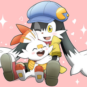 クロノアにあまえるヒバニー