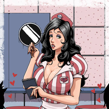 Retro Cover Waitress