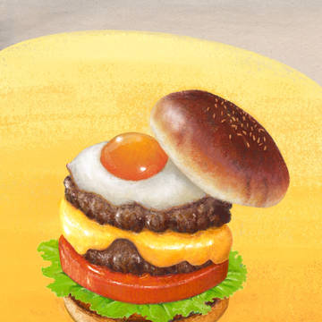 チーズとたまごのごほうびバーガー
