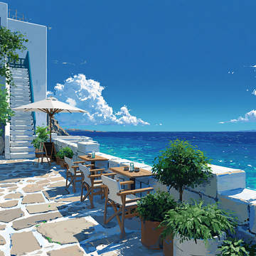 海を望むカフェ