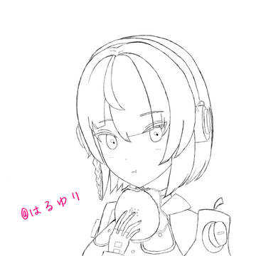 今描いてるアンビーちゃん！(線画)