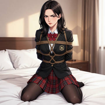Bondage on bed