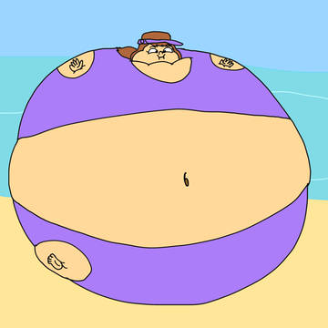 Balloon kid at the beach