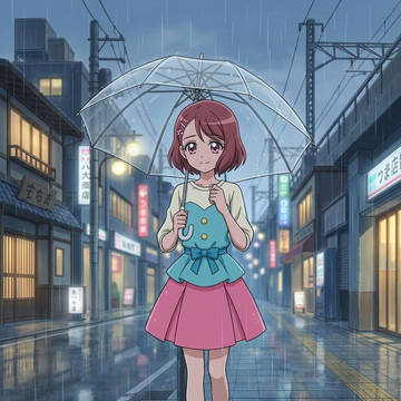 花寺のどか 雨の中を歩く