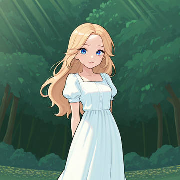 白ワンピ金髪青目のお姉さんのパンモロ
