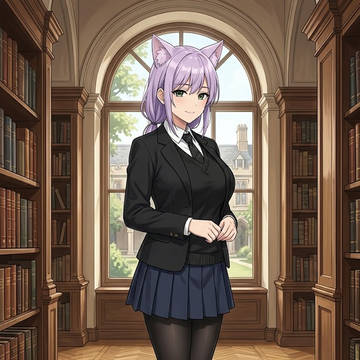 微笑みが癒される制服黒タイツのシス