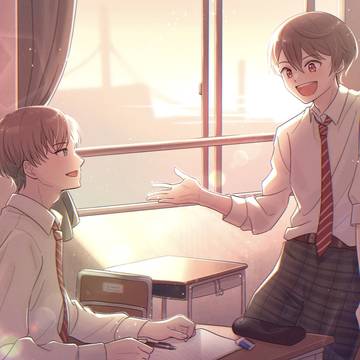 夕暮れの教室で