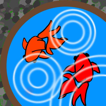夏の庭の金魚鉢をイメージしました。