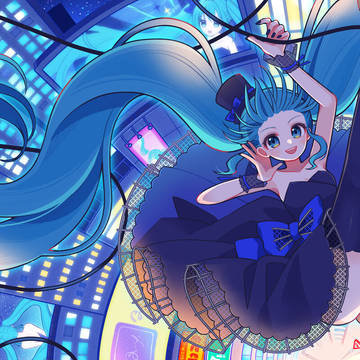 かめりあ×初音ミク「マヨナカヒコウ」🌃ブックレット用イラスト