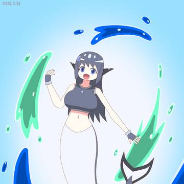 海水と淡水の銀の人魚サモネール