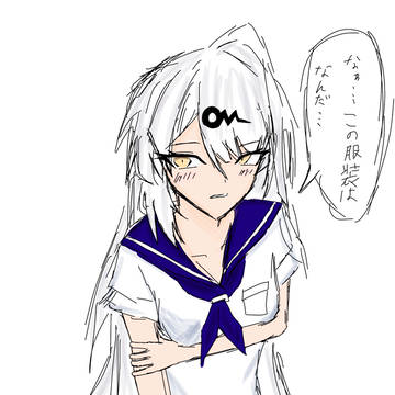 制服を着せられる儀玄さん