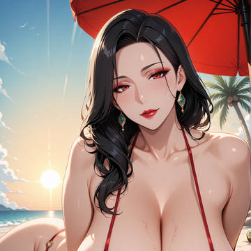來到海邊的肉姨